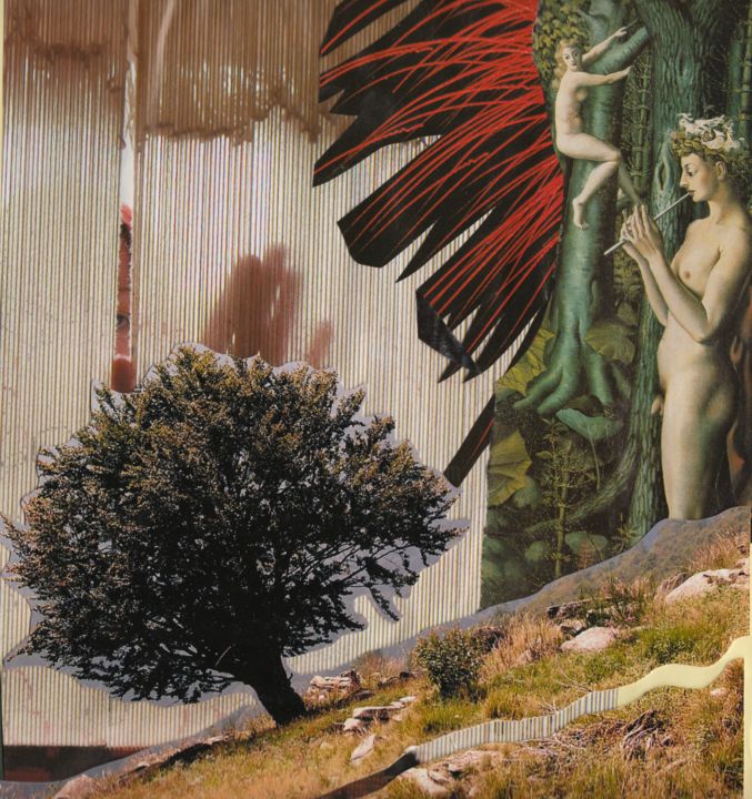 Collages getiteld "L'âme étincelle" door Rahsan, Origineel Kunstwerk