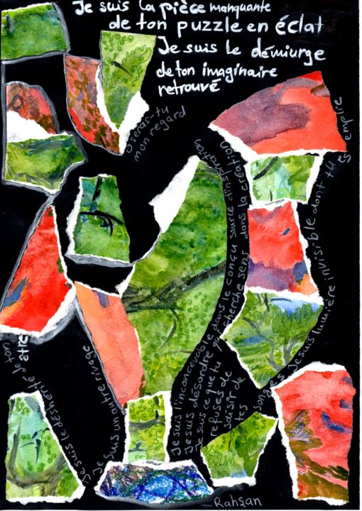 Collages intitulée "le démiurge" par Rahsan, Œuvre d'art originale,
