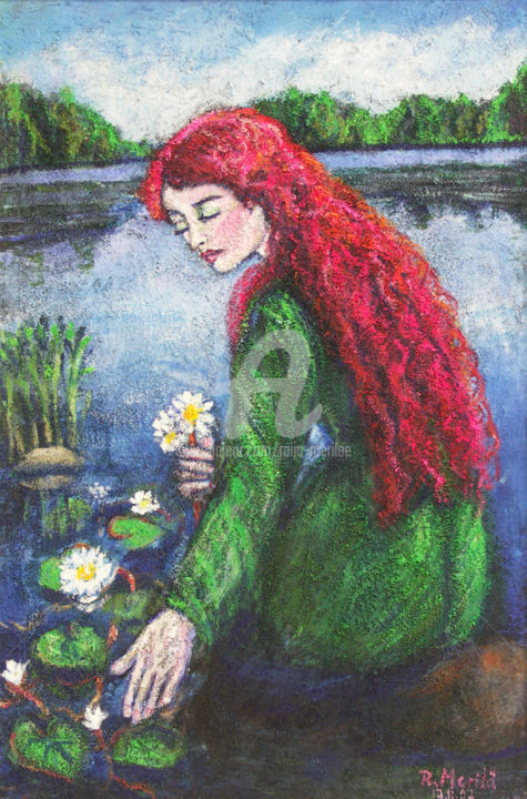 Pintura intitulada "Summer Girl" por Raija Merilä, Obras de arte originais, Óleo