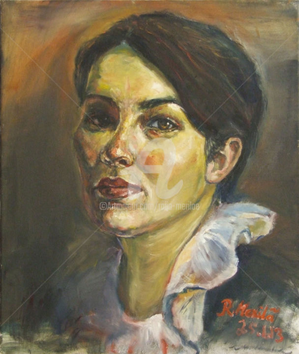 Painting titled "Carola" by Raija Merilä, Original Artwork, Oil