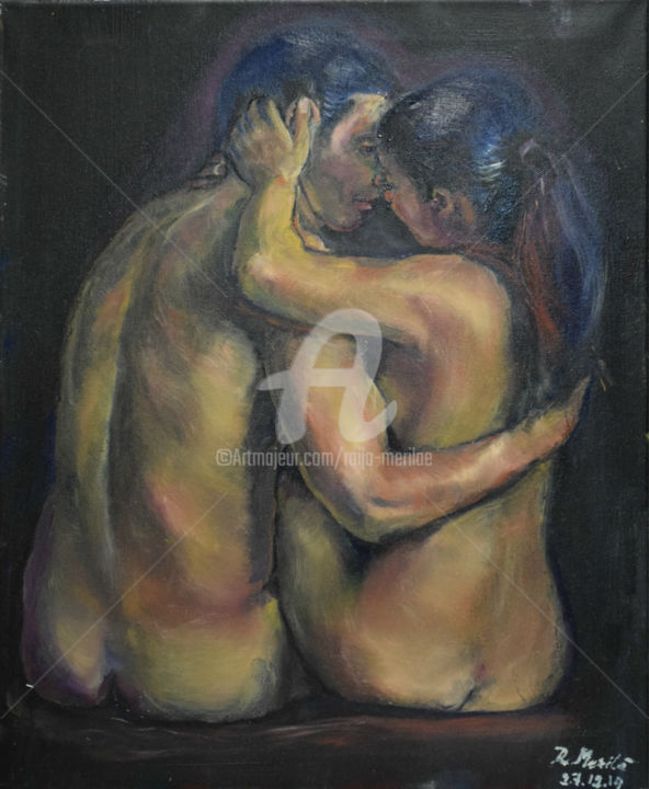 Painting titled "You and Me by Raija…" by Raija Merilä, Original Artwork, Oil