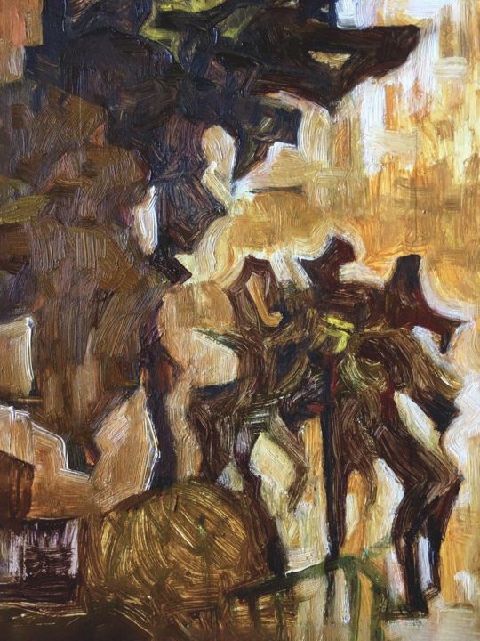 Painting titled "Désert de fleurs" by Raik Marko, Original Art, Oil