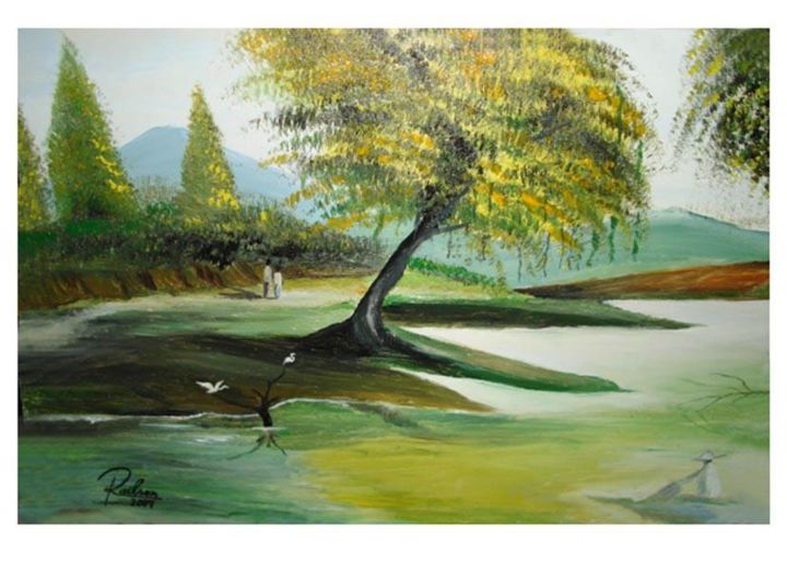 Peinture intitulée "Rio Paraiba" par Railson Damasceno, Œuvre d'art originale