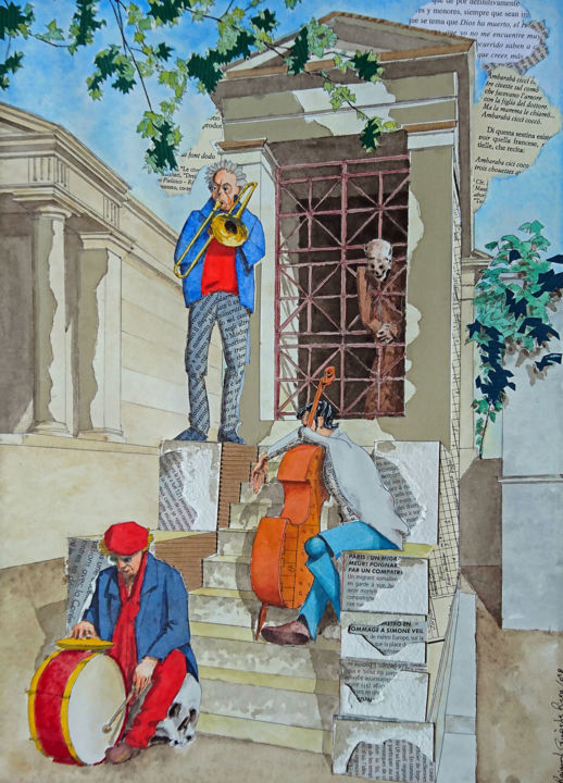 Pittura intitolato "entrée de l'Averne" da Raimond Guardia Riera, Opera d'arte originale, Gouache