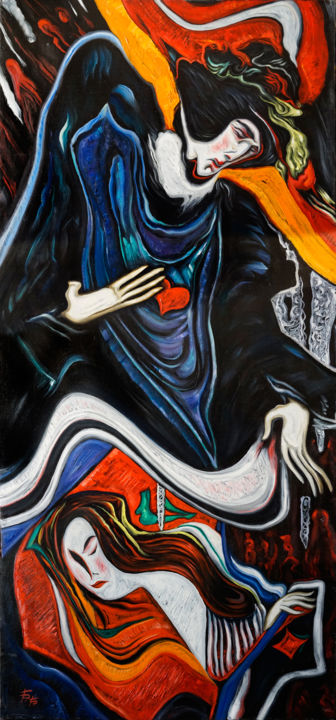 Картина под названием "Магия" - Берестов, Подлинное произведение искусства, Масло