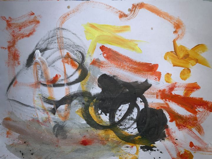 Malarstwo zatytułowany „Fire Young” autorstwa Cady, Oryginalna praca, Akryl