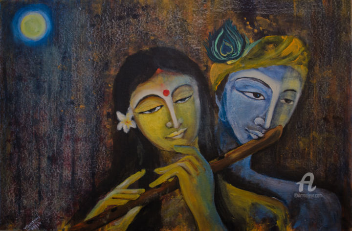 Painting titled "Love" by Rainbowcanvas India, Original Artwork, Acrylic