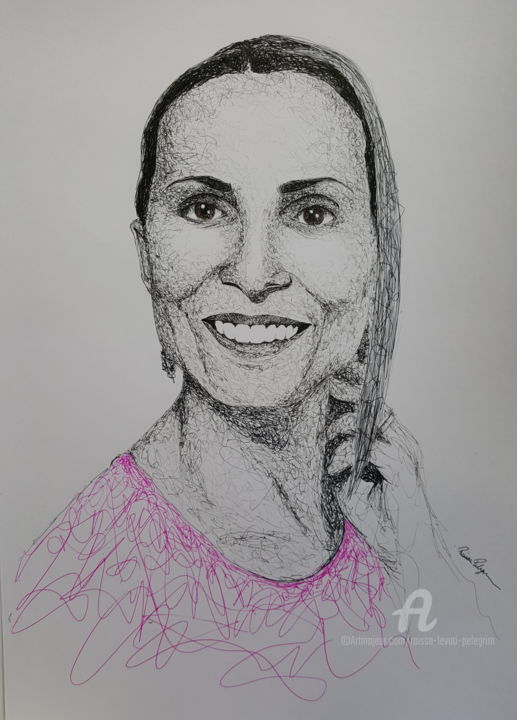 Drawing titled "Customer drawing" by Raissa Levati Pelegrim, Original Artwork, Ballpoint pen