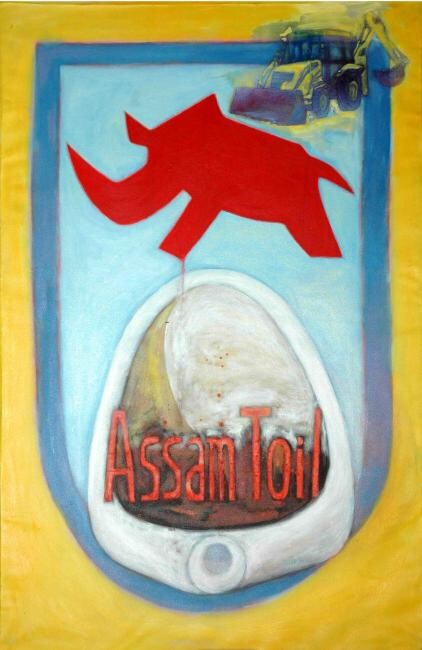 Pittura intitolato "Assam toil 2" da Raj Kumar Mazinder, Opera d'arte originale