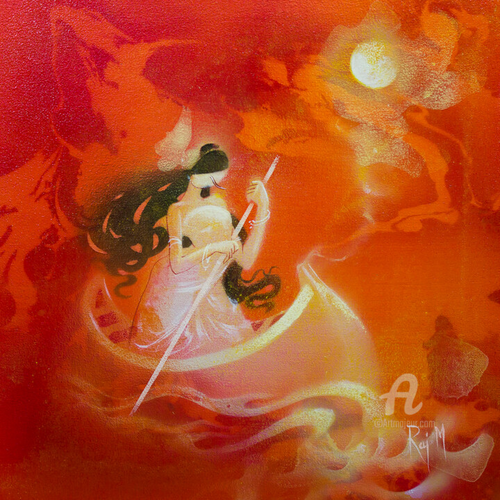 Картина под названием "The Voyage I" - Raj Maji, Подлинное произведение искусства, Акрил Установлен на Деревянная рама для н…