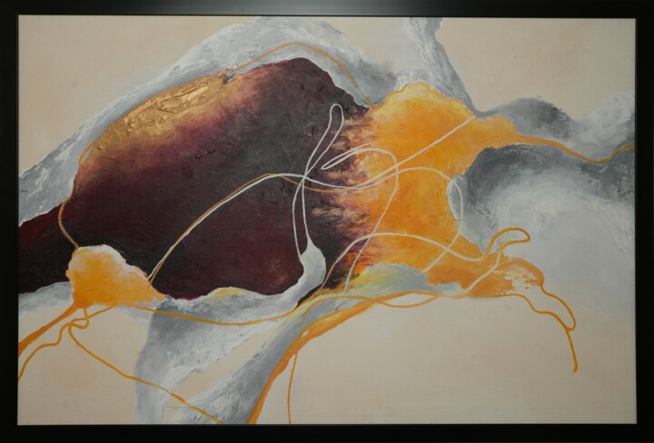 Картина под названием "A Free flow in dens…" - Rajnish Wadhwa, Подлинное произведение искусства, Акрил Установлен на Другая…