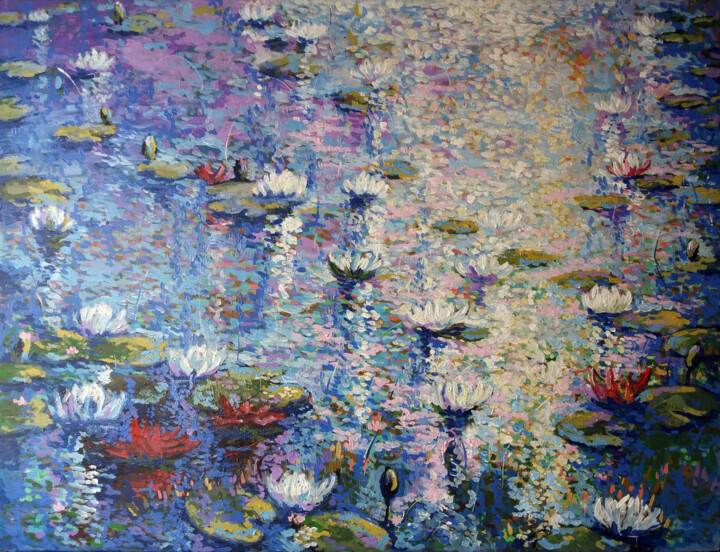 Malarstwo zatytułowany „Lilies” autorstwa Rakhmet Redzhepov, Oryginalna praca, Akryl