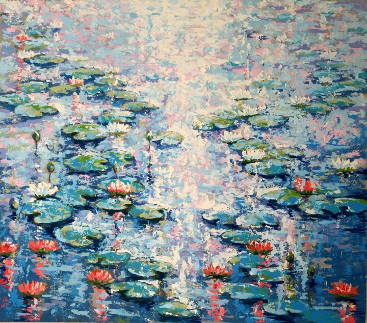 Malarstwo zatytułowany „Water lily” autorstwa Rakhmet Redzhepov, Oryginalna praca, Akryl
