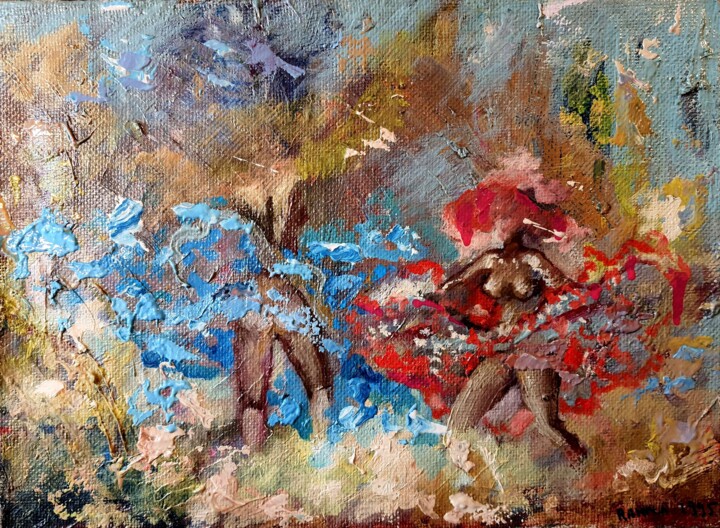 Pintura intitulada "Hot Dance" por Rakhmet Redzhepov, Obras de arte originais, Óleo Montado em Armação em madeira