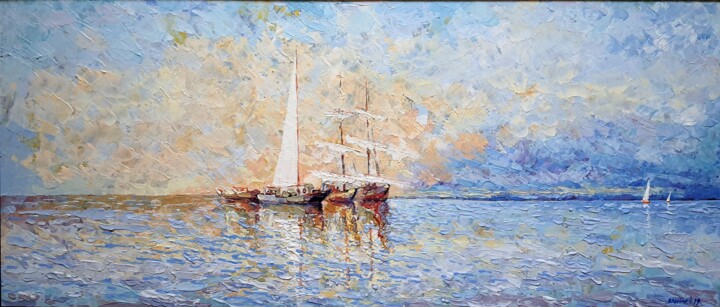 Painting titled "BALTIC SEA" by Rahmet, Original Art, Acrylic