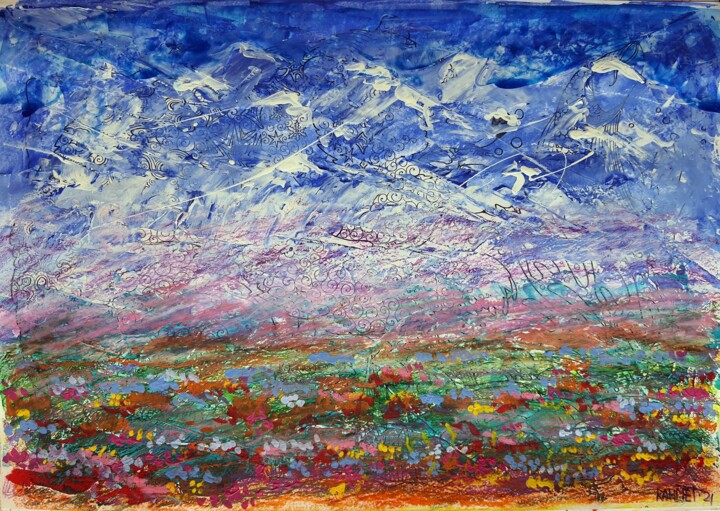 Рисунок под названием "Blooming Valley." - R_a_h_m_e_t, Подлинное произведение искусства, Акрил