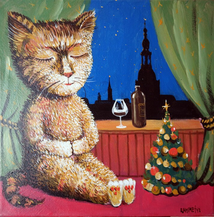 Peinture intitulée "Happy New Year !" par Rakhmet Redzhepov, Œuvre d'art originale, Acrylique Monté sur Châssis en bois