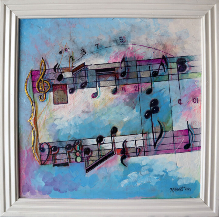 Painting titled "Music 2" by Rakhmet Redzhepov, Original Artwork, Acrylic Mounted on Cardboard