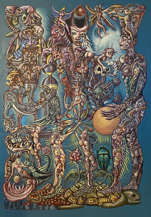 Peinture intitulée "Zeitreise" par Ralf Abati, Œuvre d'art originale, Acrylique Monté sur Châssis en bois