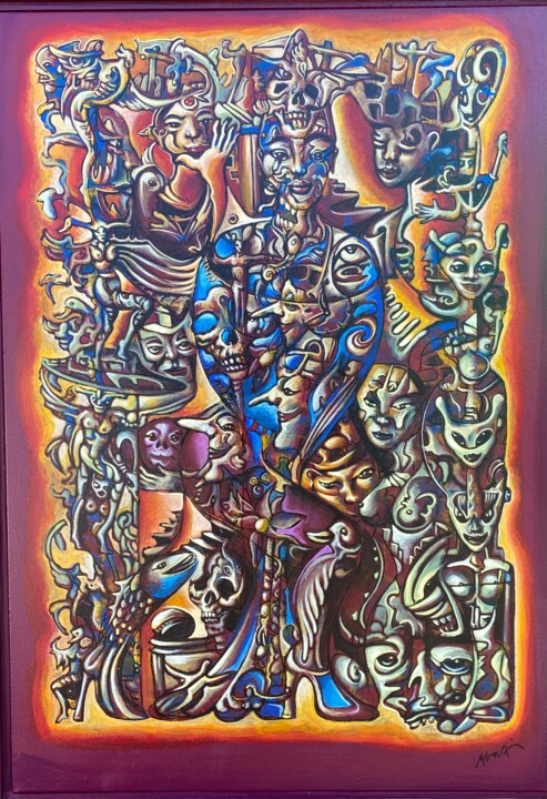 Картина под названием "Feuerwasser" - Ralf Abati, Подлинное произведение искусства, Акрил Установлен на Деревянная рама для…