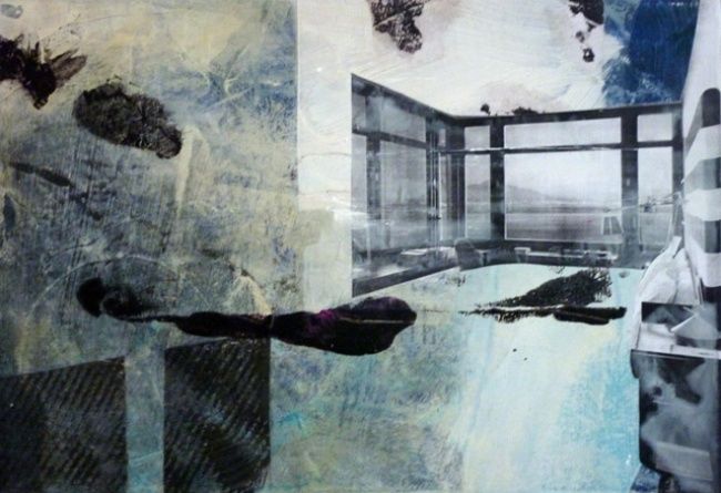 Malerei mit dem Titel "room with a view" von Ralf Mazura, Original-Kunstwerk, Öl