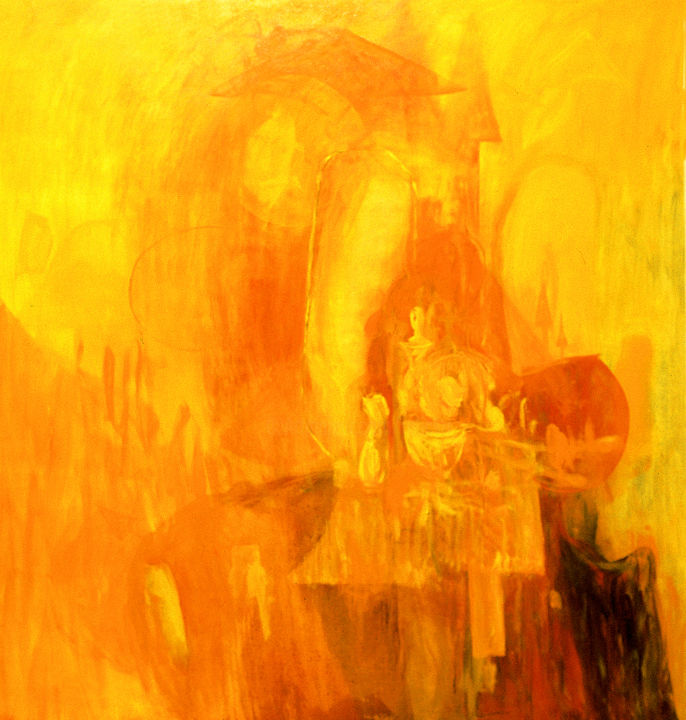 Pintura intitulada "Yellow still life /…" por Justyna Ralicka, Obras de arte originais, Óleo