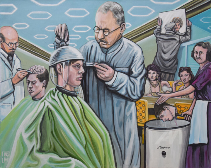 Painting titled "Der magische Salon" by Ralph Hackeland, Original Art, Acrylic
