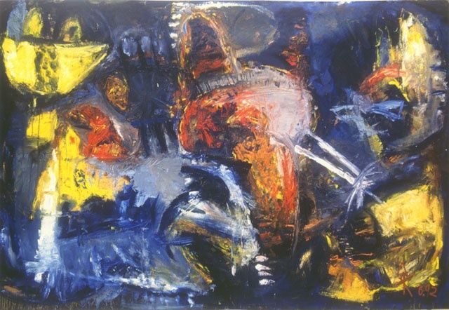 Malerei mit dem Titel "die Engel" von Ralph Kleiner, Original-Kunstwerk, Öl