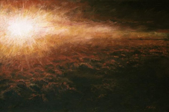 Картина под названием "Sunset (Between the…" - Ralph Papa, Подлинное произведение искусства