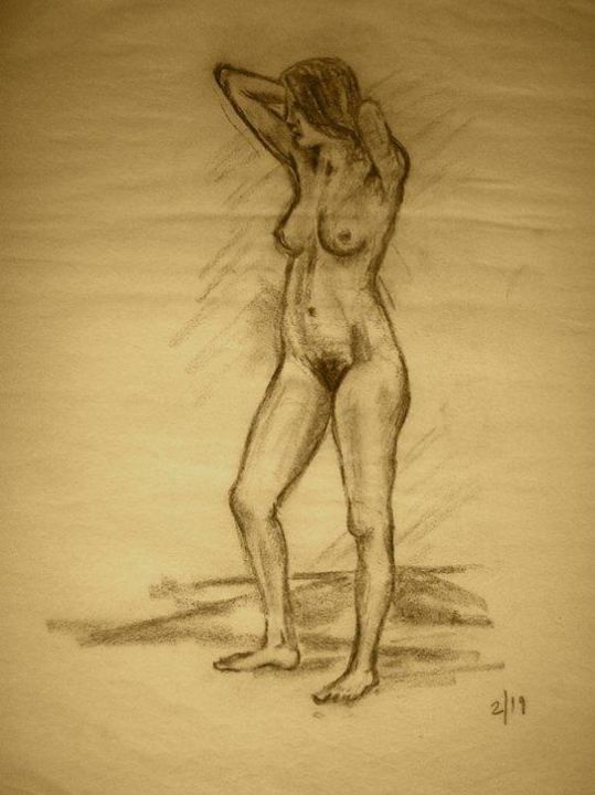 Zeichnungen mit dem Titel "Figure Study '74-6" von Ralph Papa, Original-Kunstwerk, Andere