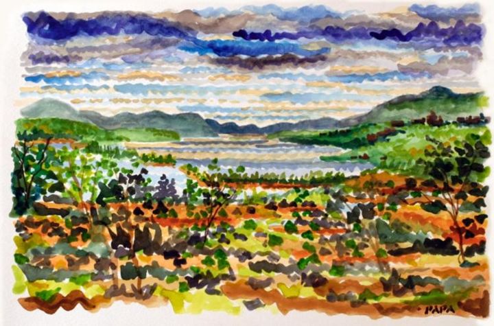 Painting titled "Hudson View" by Ralph Papa, Original Artwork