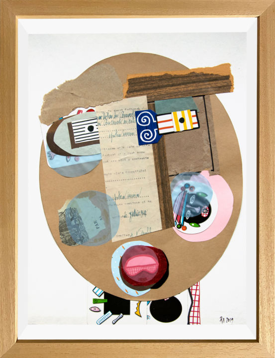 Collagen mit dem Titel "The Amateur" von Raluca Arnăutu, Original-Kunstwerk, Collagen Auf Karton montiert