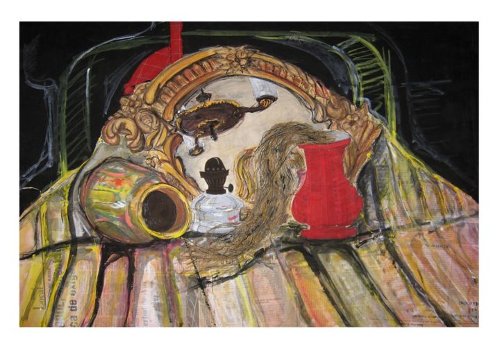 Collagen mit dem Titel "Still life" von Raluca Cozma (Black Bird Art), Original-Kunstwerk, Collagen