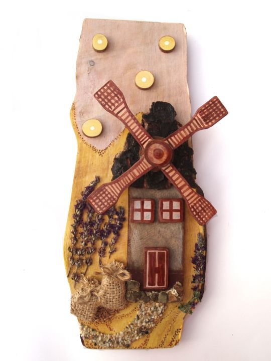 Collages titled "The mill with luck.…" by Raluca Robu, Original Art,