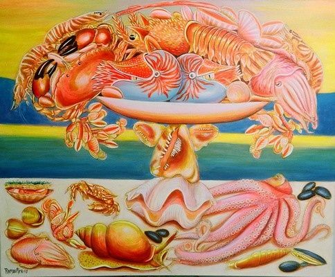 Painting titled "Oceano" by Ramanefer, Original Artwork