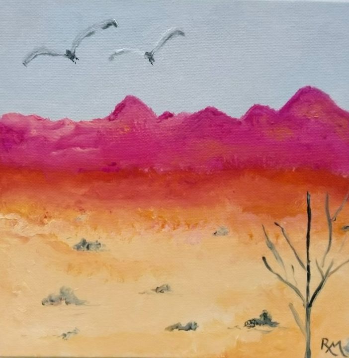 Pintura intitulada "Deserto" por Rosemeire Macedo, Obras de arte originais, Óleo