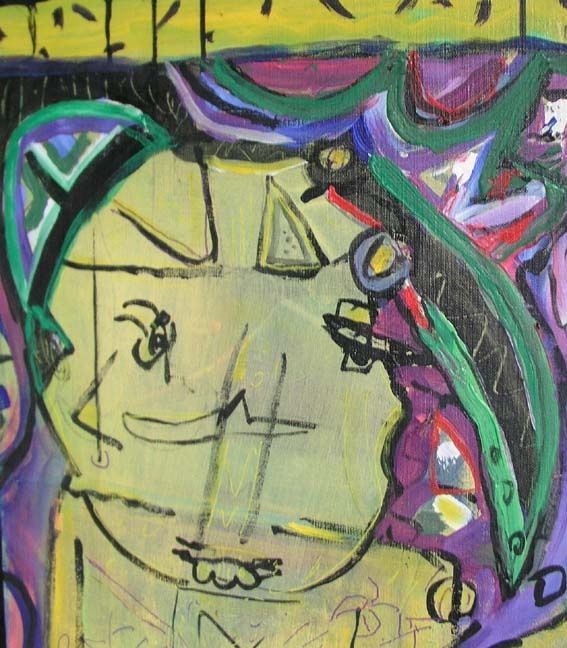 Peinture intitulée "L'homme grenouille…" par Ramon, Œuvre d'art originale