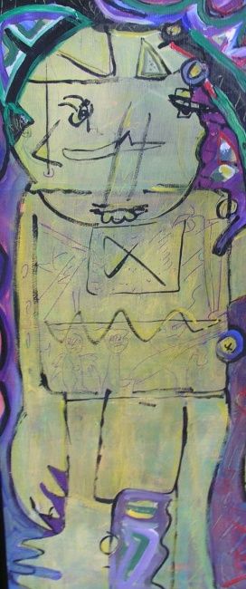Peinture intitulée "L'homme grenouille…" par Ramon, Œuvre d'art originale