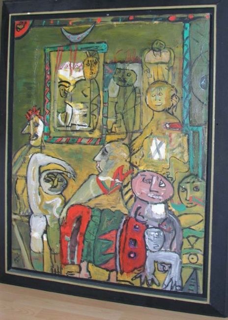Картина под названием "Intérieur (d'après…" - Ramon, Подлинное произведение искусства