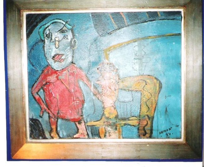 Peinture intitulée "La manche et la joie" par Ramon, Œuvre d'art originale