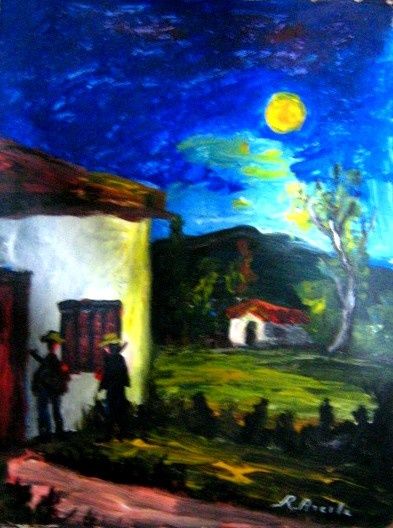 Painting titled "Serenata" by Ramón Arcila, Original Artwork