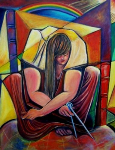 Painting titled "MELANCHOLY" by Ramon Borges, Original Artwork, Oil