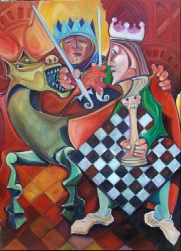 Painting titled "THE IMMORTAL GAME" by Ramon Borges, Original Artwork, Oil