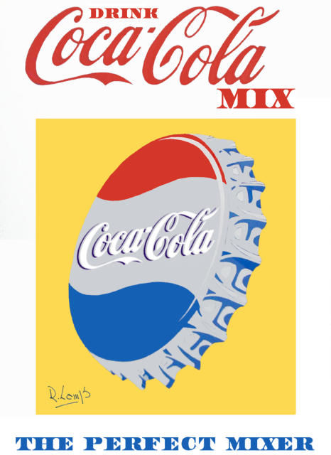 Pintura titulada "coca cola mix" por Ramon Campos, Obra de arte original, Oleo