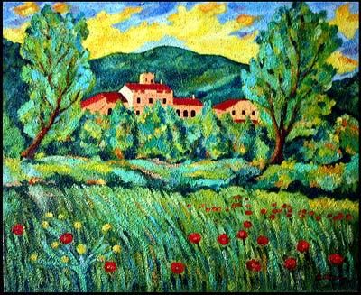 Painting titled "Paisaje 7" by Ramon Oliveras, Original Artwork