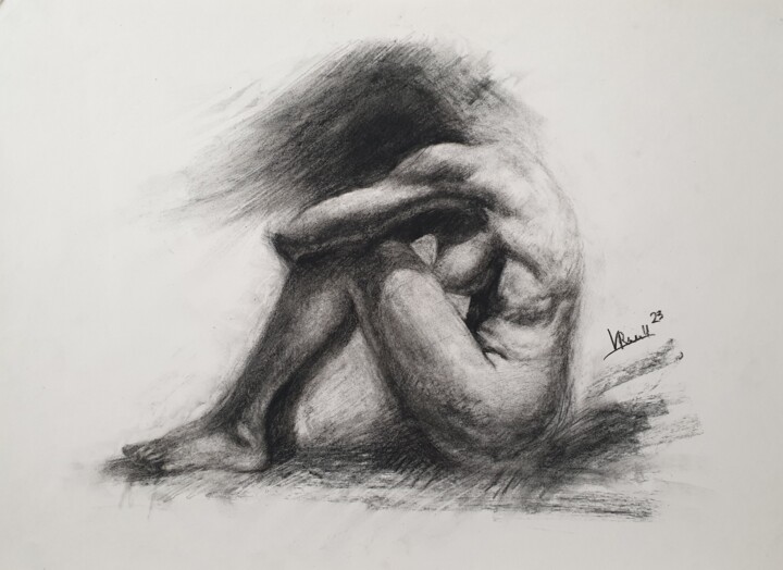 Рисунок под названием "Энтропия" - Владимир Ремизов, Подлинное произведение искусства, Древесный уголь