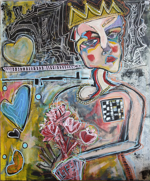 Peinture intitulée "''My Way'': Love &…" par Rana Siba, Œuvre d'art originale, Acrylique