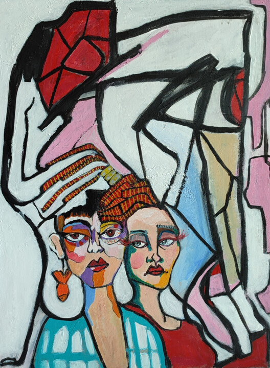 Malerei mit dem Titel "Trapped" von Rana Siba, Original-Kunstwerk, Acryl