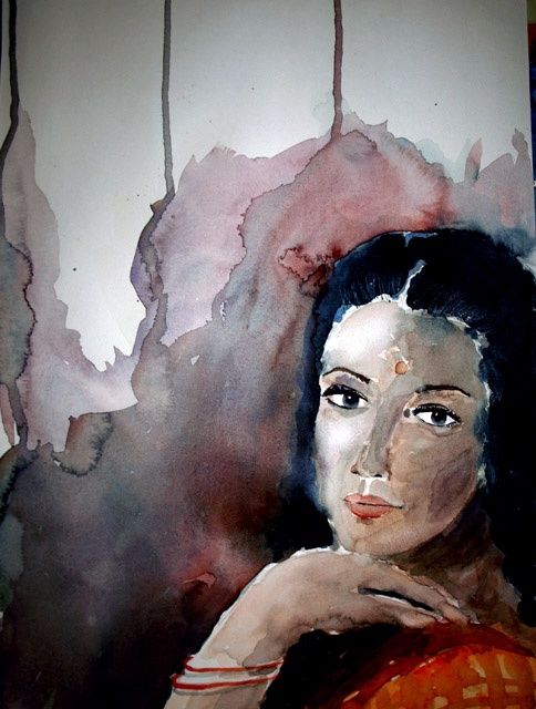 Schilderij getiteld "Waiting" door Rana, Origineel Kunstwerk