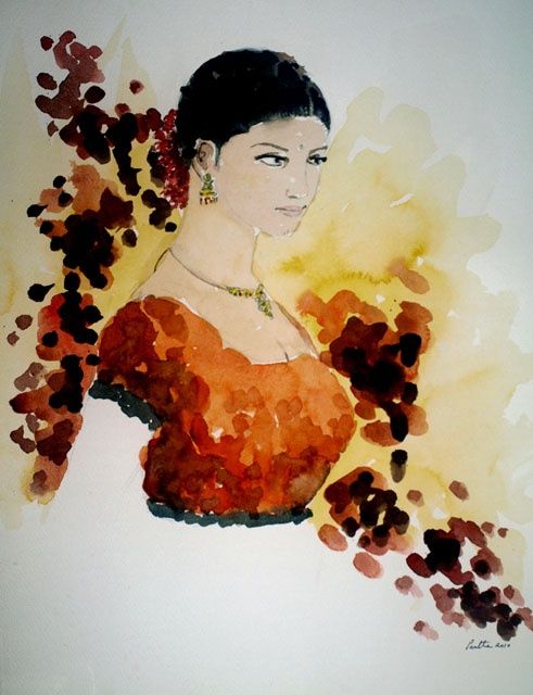Schilderij getiteld "Woman1" door Rana, Origineel Kunstwerk